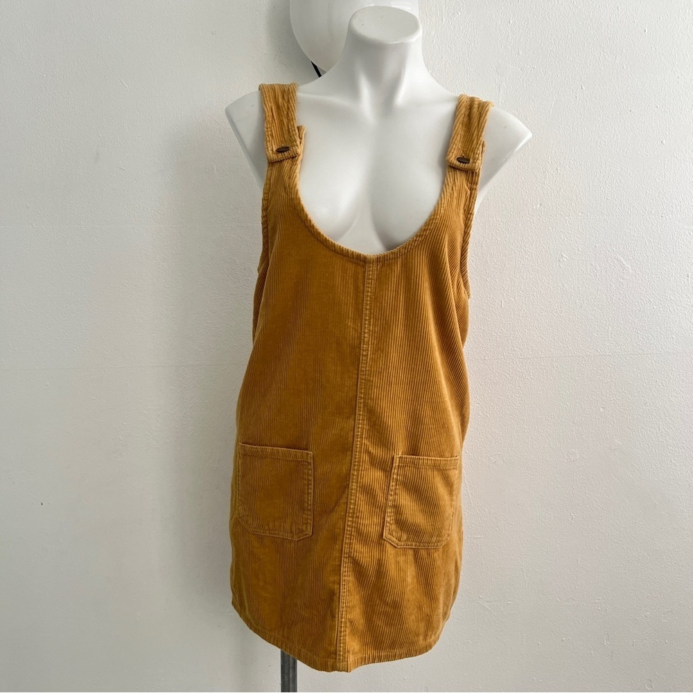 NEW Blue Spice Corduroy jumper Overall jumpsuit Dress burnt yellow MEDIUM boho